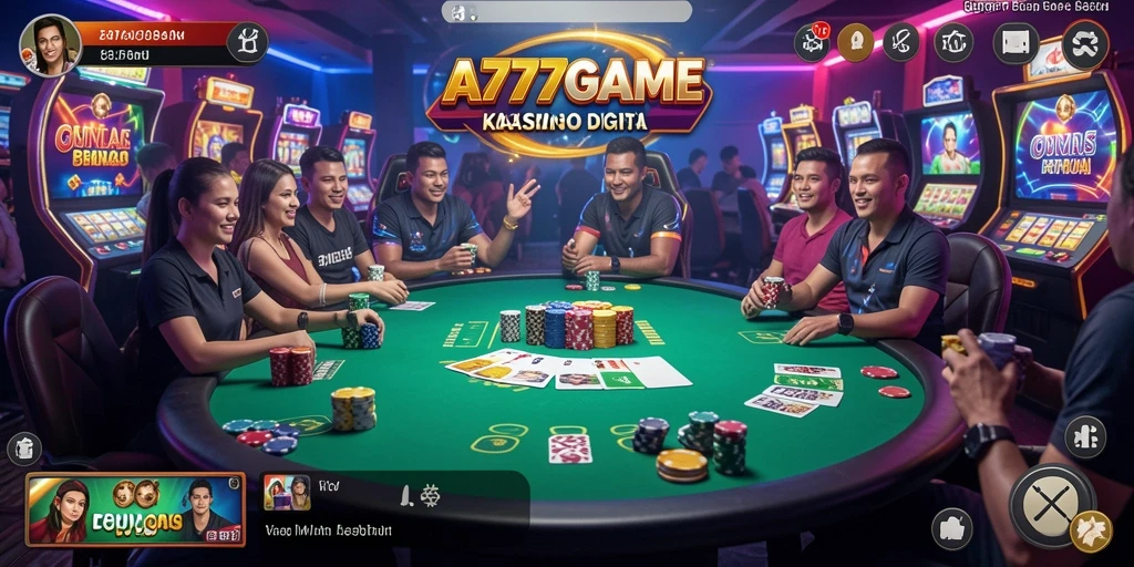 Tampilan menakjubkan dari gameplay A777GAME di kasino digital.