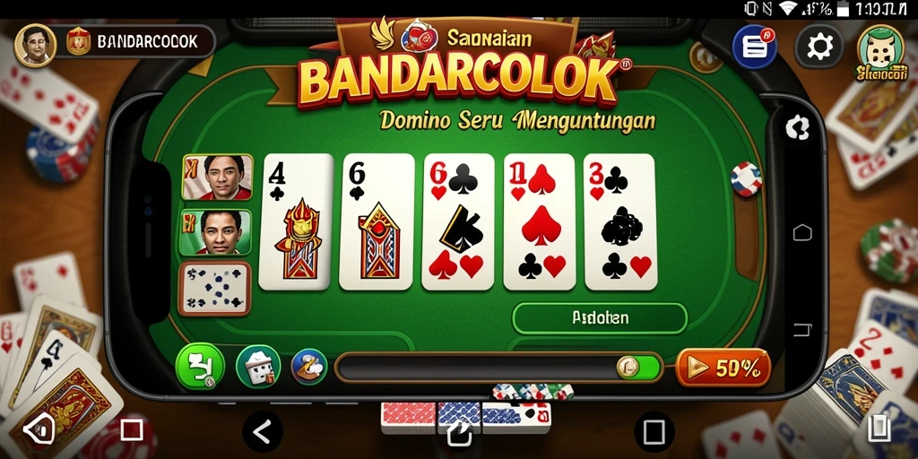 Screenshot gameplay BANDARCOLOK yang menunjukkan keseruan bermain Domino.