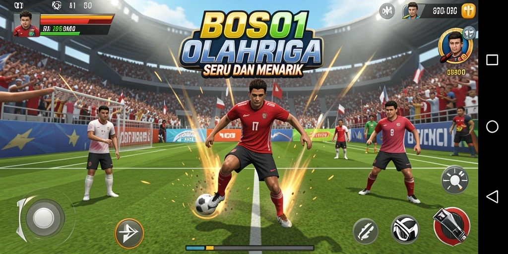Tangkapan layar yang menampilkan aksi seru dalam game olahraga.