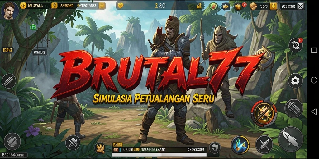 Tampilan gameplay BRUTAL77 yang mendebarkan dan interaktif.