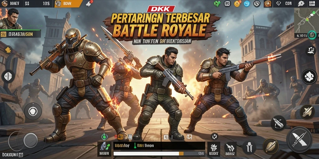 Tampilan gameplay DKK yang memukau dalam pertarungan Battle Royale.