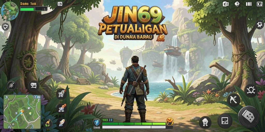 Tangkapan layar gameplay <strong>JIN69</strong> menunjukkan aksi seru dalam dunia terbuka.