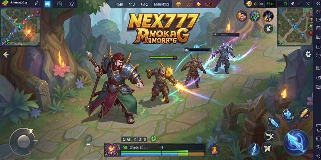 Screenshot gameplay NEX777 menampilkan aksi petualangan seru di dunia MMORPG.