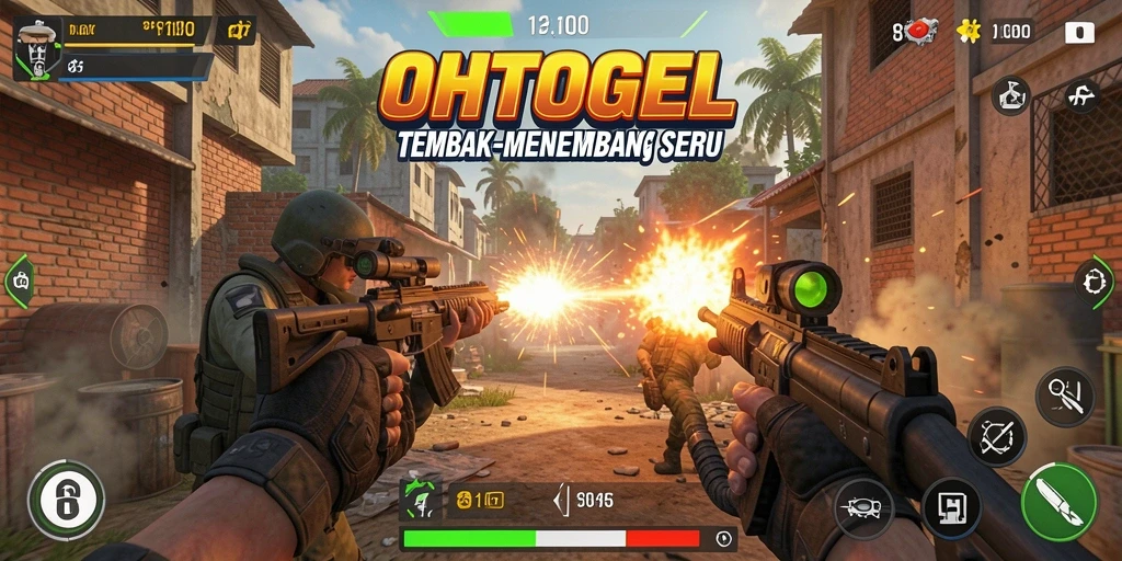 Tampilan aksi mendebarkan di OHTOGEL dengan gameplay FPS.