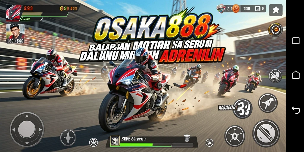 Tampilan menarik dari gameplay balapan motor OSAKA88.