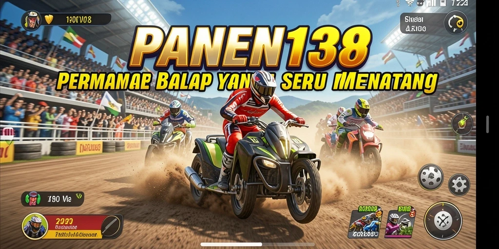 Tampilan gameplay menegangkan dari PANEN138 dengan mobil balap beraksi.