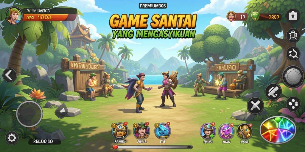 Screenshot yang menampilkan gameplay santai PREMIUM303.