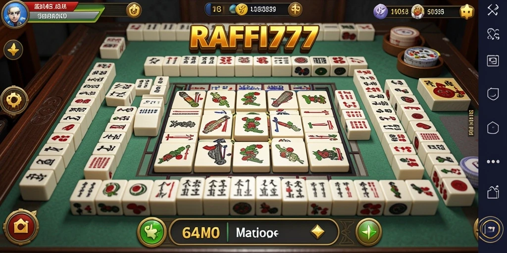 Menampilkan gameplay menarik RAFFI777 dengan berbagai level Mahjong.