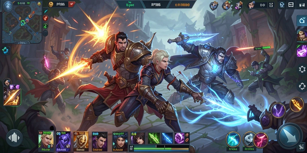 Gambaran gameplay seru dalam RP886 dengan pertarungan tim yang dinamis.