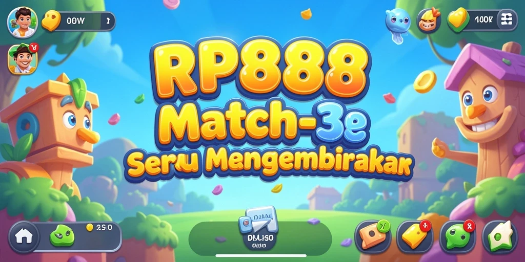 Tampilan gameplay RP888 dengan aksi menyenangkan Match-3