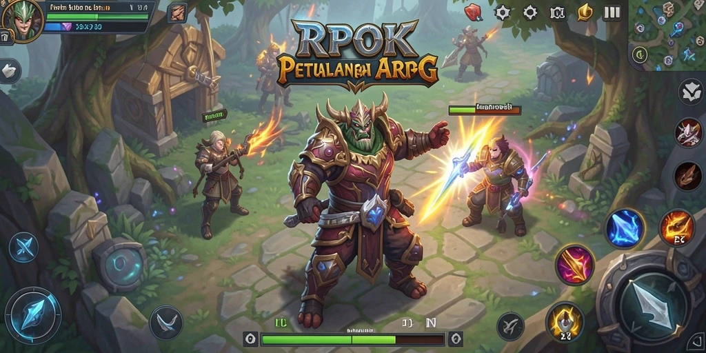Tangkapan layar gameplay seru di RPOK dengan aksi pertarungan yang dinamis.