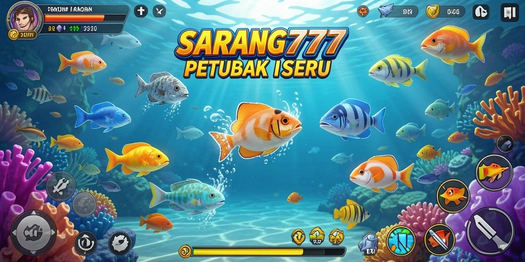 Screenshot menampilkan gameplay seru menembak ikan di laut.
