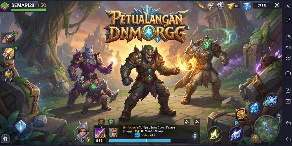 Screenshot gameplay MMORPG SEMAR123 yang penuh aksi.