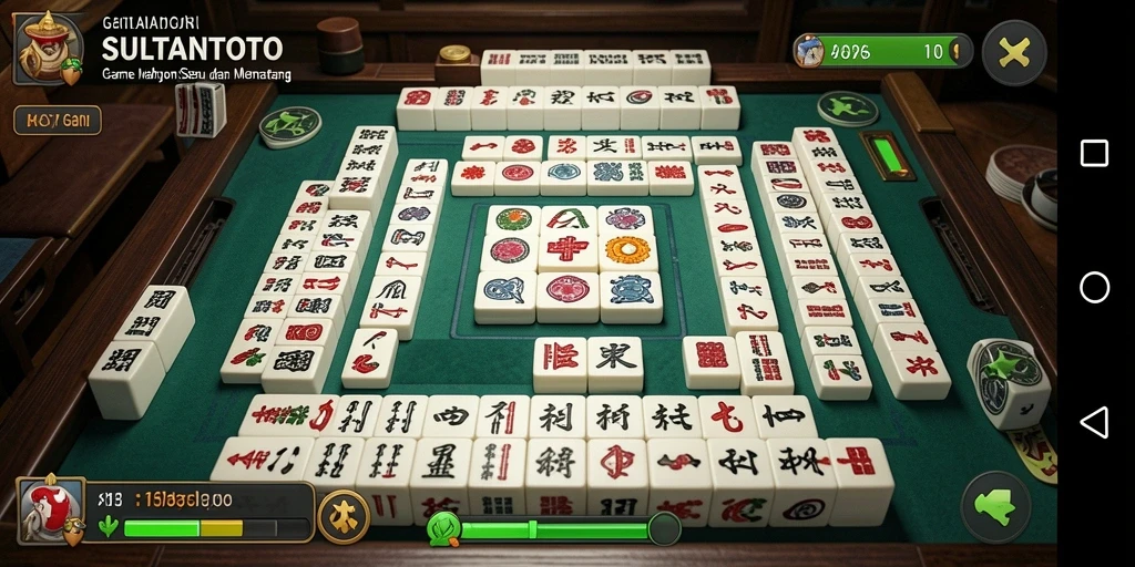 Screenshot gameplay SULTANTOTO menampilkan aksi menyusun ubin Mahjong.